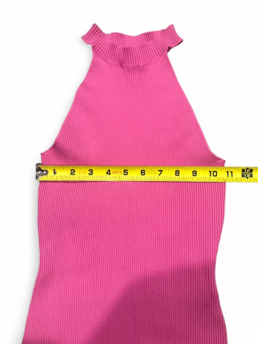Pink Ribbed Halter Top Bodysuit Size Medium - Picture 4 of 5
